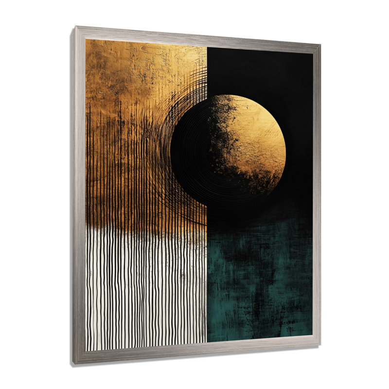Fillmore - art mural abstrait, Argent, H 32 po x l 24 po, Reproduction encadrée d'une seule photo