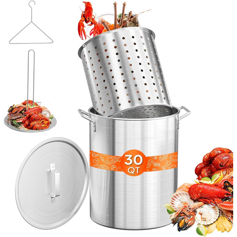 30QT Aluminum  Seafood Boil Pot