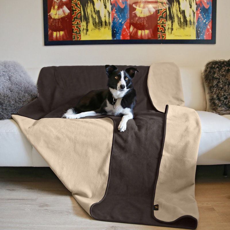 Catalonia Fleece Reversible Blanket, 60" W x 80" L, Brown/Taupe