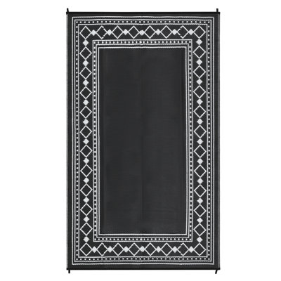 Reversible Outdoor Area Rug 10' x 20' with Waterproof Durable Surface, Foldable Portable Design with Carry Bag for Patio, RV, Camping or Beach Use