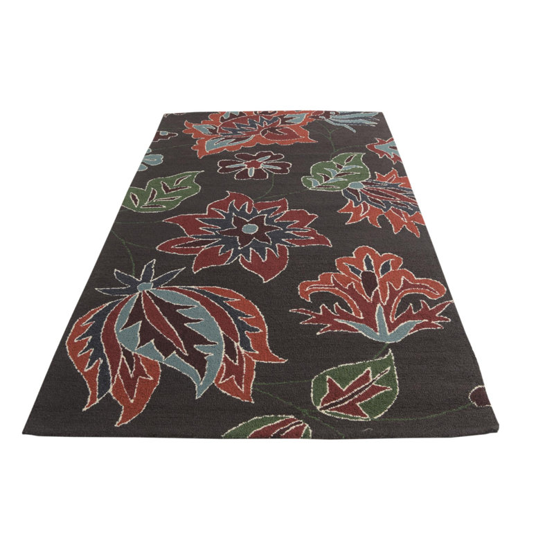 Tapis noir 5 x 8 Agra