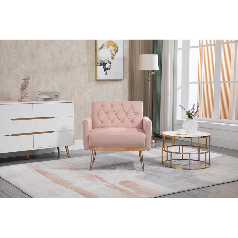 Fauteuil club de loisirs Witby 31,10 po, Velours rose