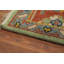 Tapis vert à motif géométrique indien 9 x 12