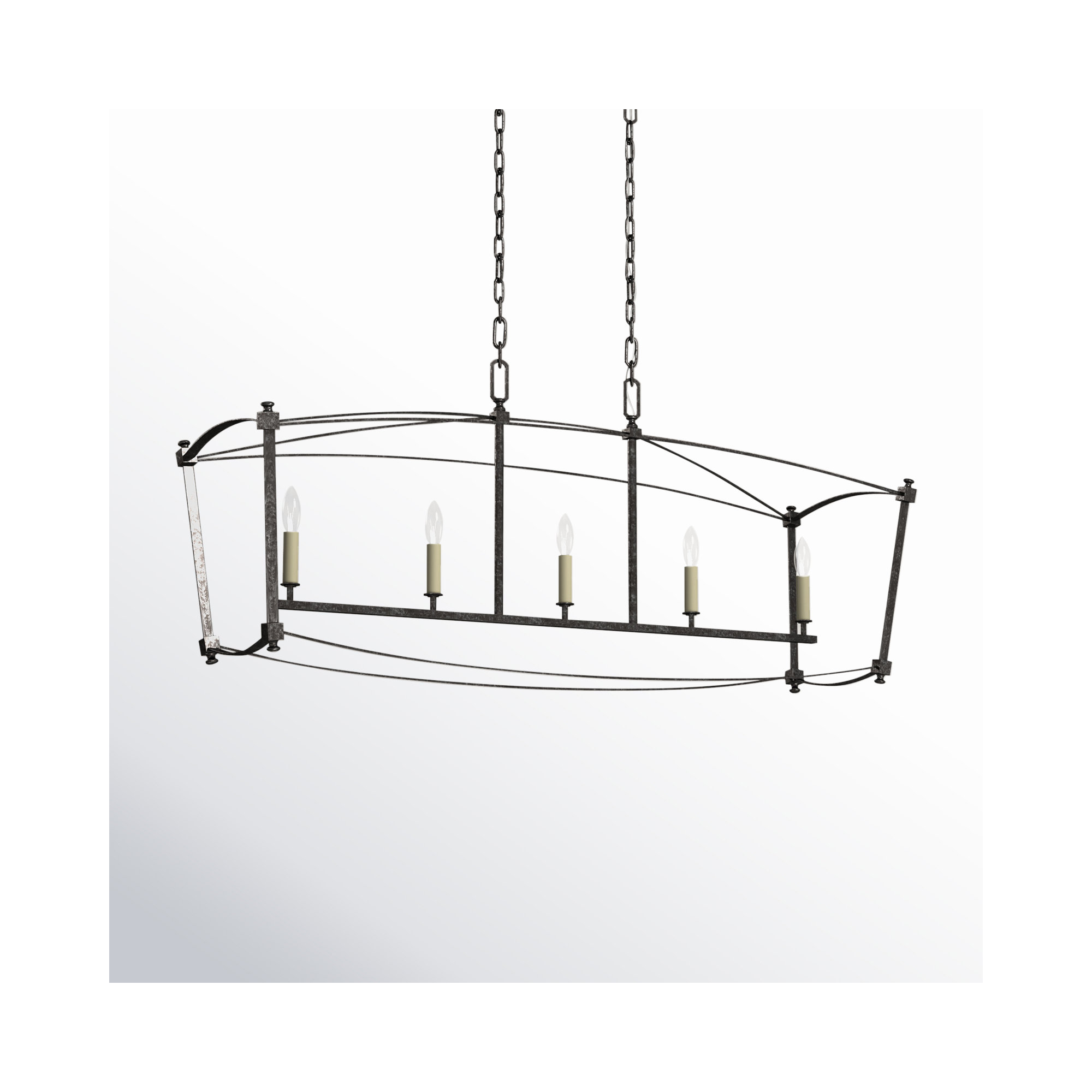 Olive 5 Light Dimmable Pendant, Smith Steel