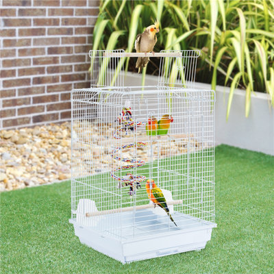 58cm Iron Play Top Table Top Bird Cage with Perch