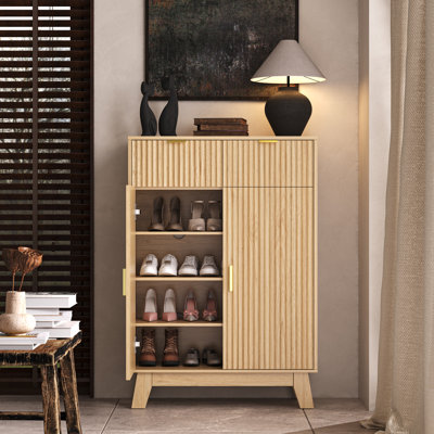 Armoire à chaussures à double porte Wavy-Design grande capacité, réglable