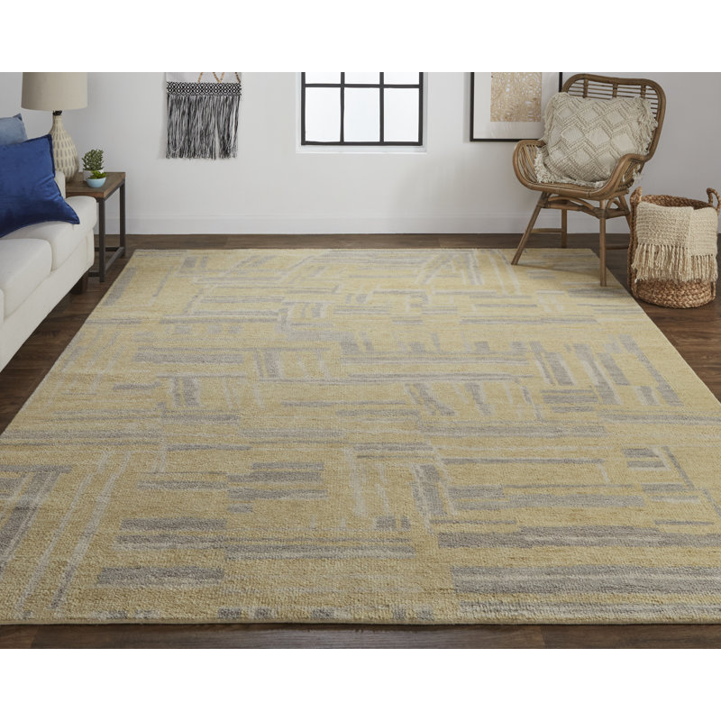Thom Filicia Hand Knotted Wool Abstract Area Rug, Rectangle 5'6" x 8'6"
