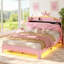 Lit plateforme tapissier en velours avec mobilier de chambre à coucher pour enfants Crown-1314945061-1314945064