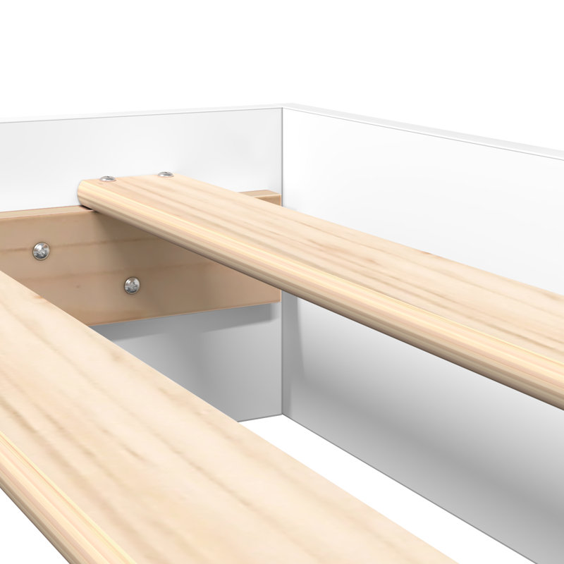 Bookcase Bed Engineered Wood, European Single (90 x 200 cm), White