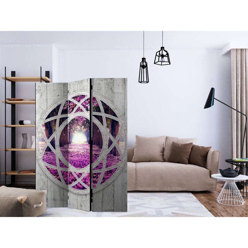 Aykeg 172cm H Solid Wood Folding Room Divider, 3