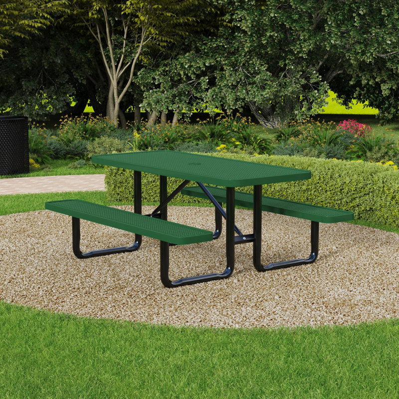 Leisure Craft Standard Outdoor Picnic Table, Green, 96" W