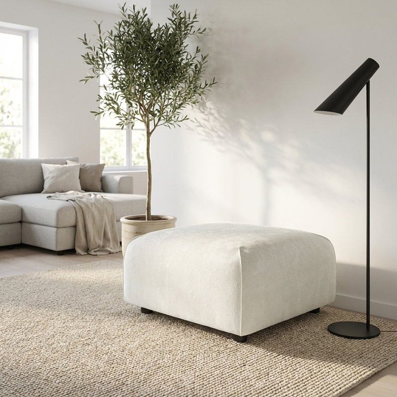Plush Square Ottoman – Multi-Functional Extra
