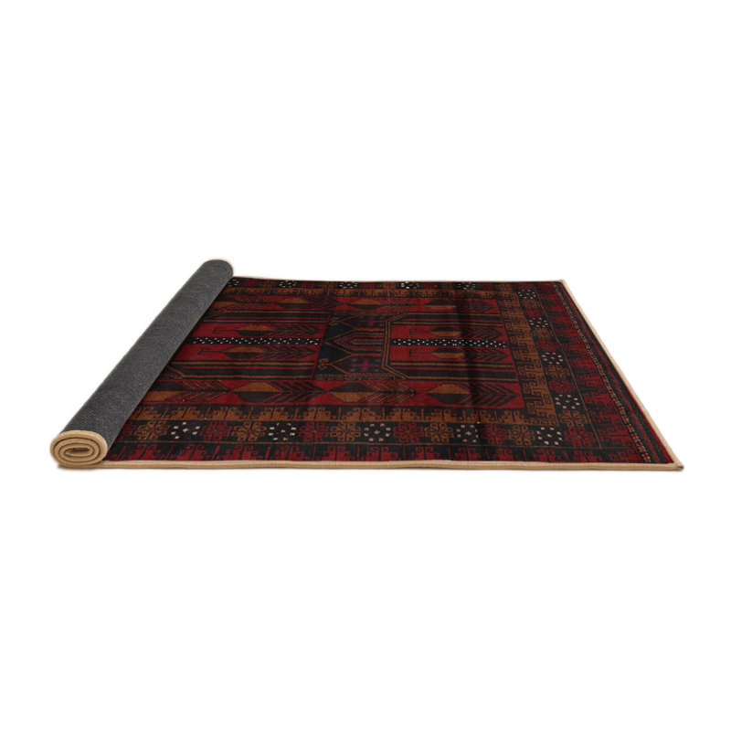 Tapis traditionnel bleu / rouge / noir, Rond 4 pi