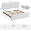 Très grande base de lit en cuir PU avec 4 tiroirs, tête de lit réglable, blanc-130504769
