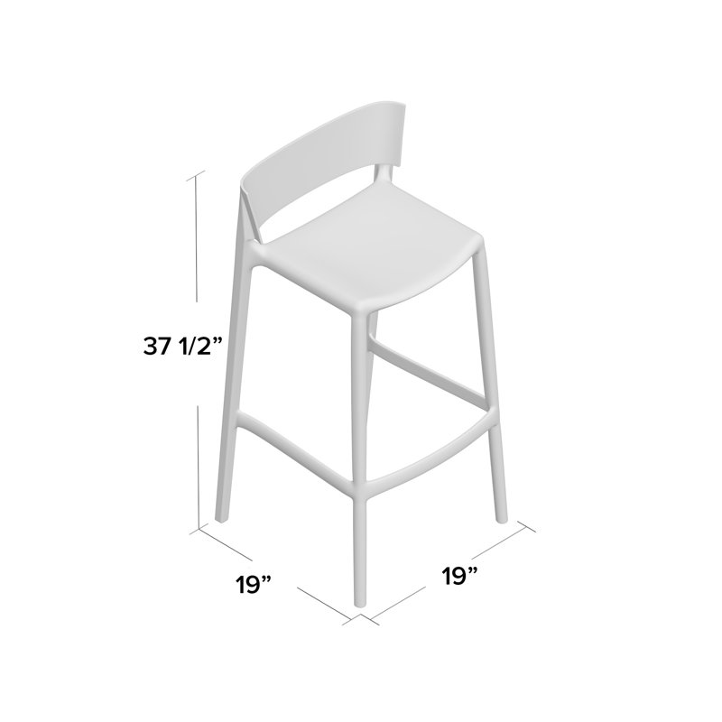 Tabouret de comptoir Afrique, Blanc, Tabouret de comptoir (siège d'une hauteur de 26 p