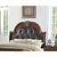 Lit traditionnel très grand californien - tête de lit capitonnée capitonnée, finition brune, mobilier de chambre à coucher-519730534