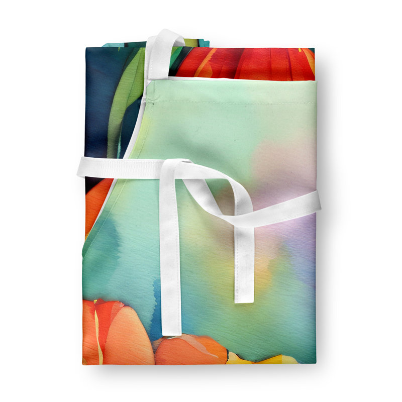 Tulipes dans un tablier aquarelle