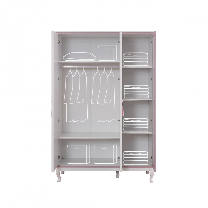 Clela 52.76 in. Wide Kids Armoire
