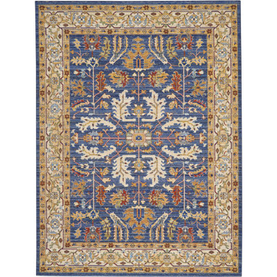 Tapis bleu Nakisha Oushak