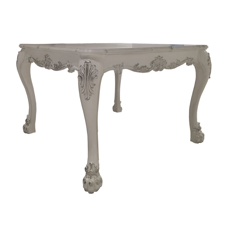 Krystalia Dining Table in Bone White