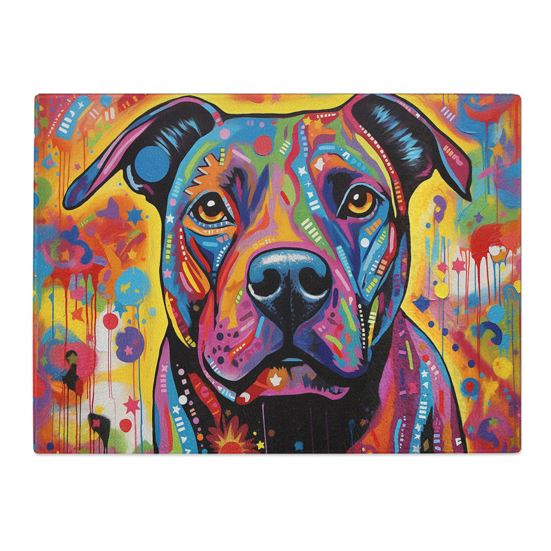 Staffordshire Bull Terrier Contemporary  Glass Chopping Board