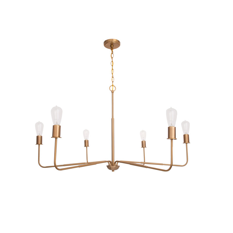 Lustre style campagne moderne 6 lumières Eino, Or