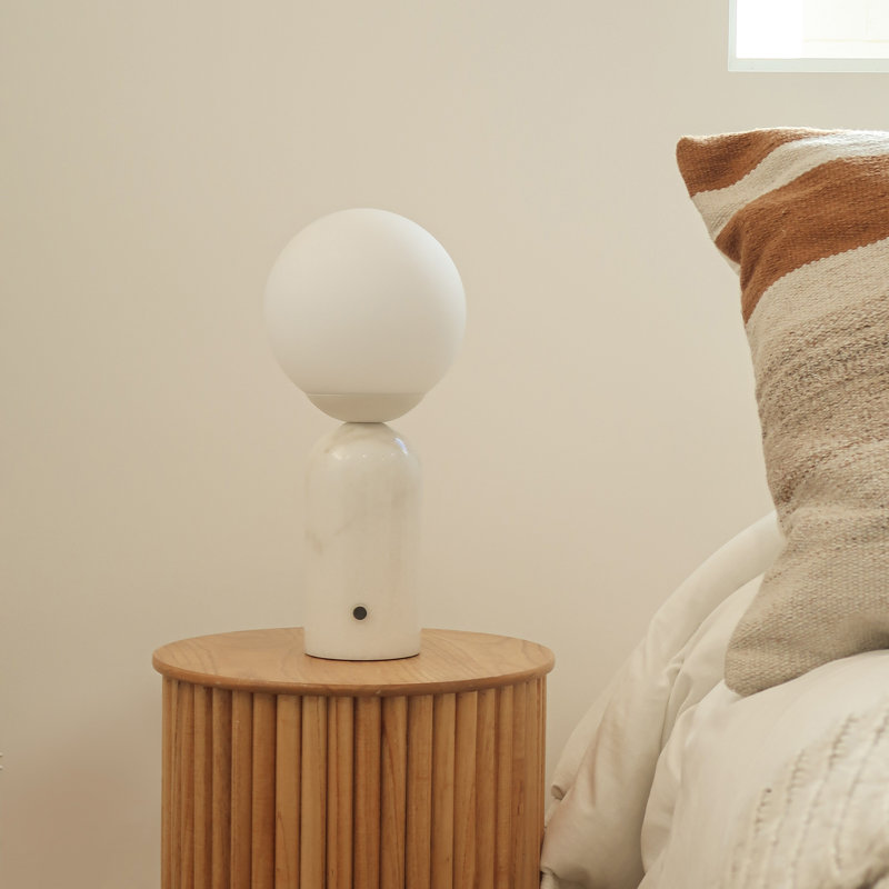 Mila Tall 15 in. Modern Integrated LED Bedside Table Lamp with Touch Sensor and 3-Way Dimming, White