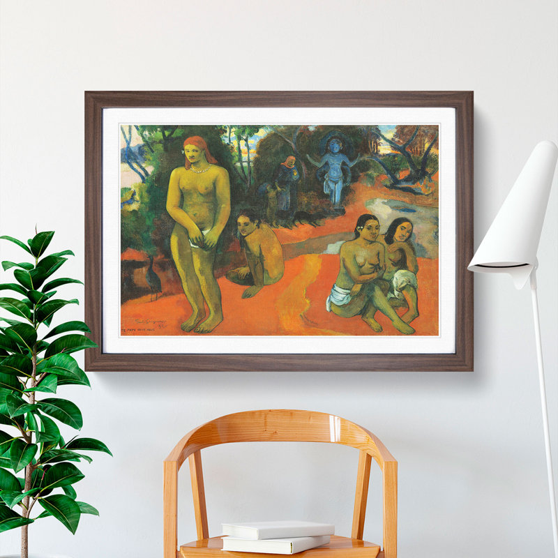 Delectable Waters by Paul Gauguin - Picture Frame Painting, 36cm H x 48cm W x 2cm D, Walnut