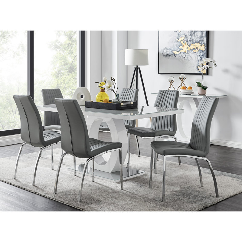 Ensemble de table de salle à manger 6 places Scottsmoor, Gris, Gris