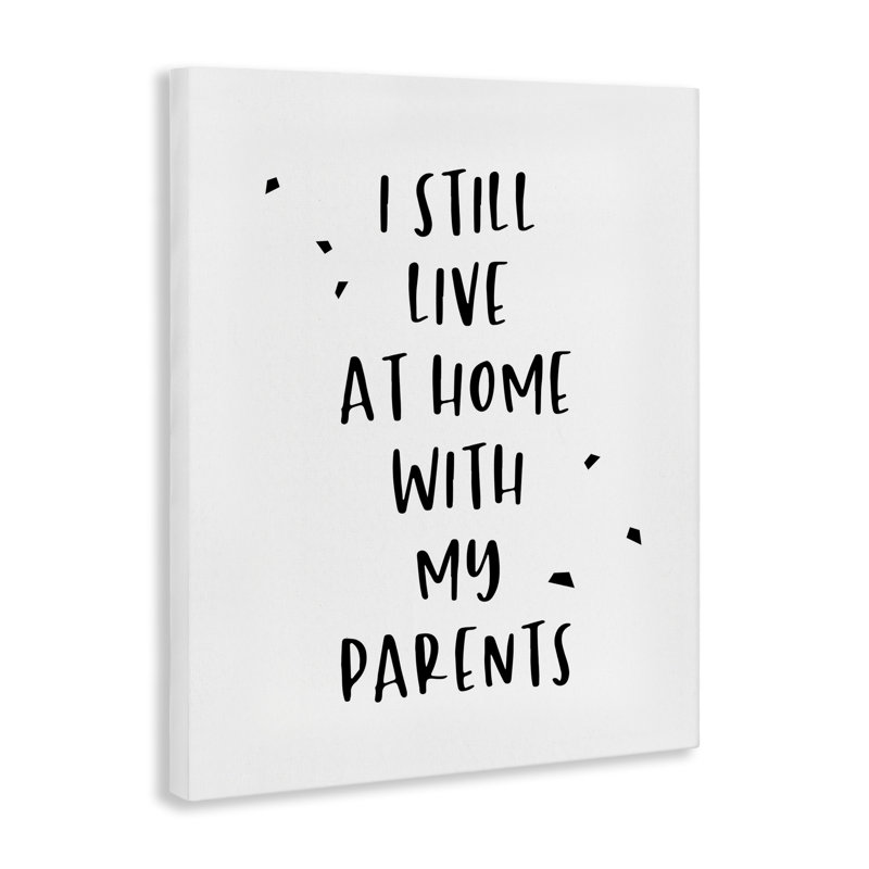 "Live with Parents", art mural sur toile par Anna Quach, H 20 po x l 16 po