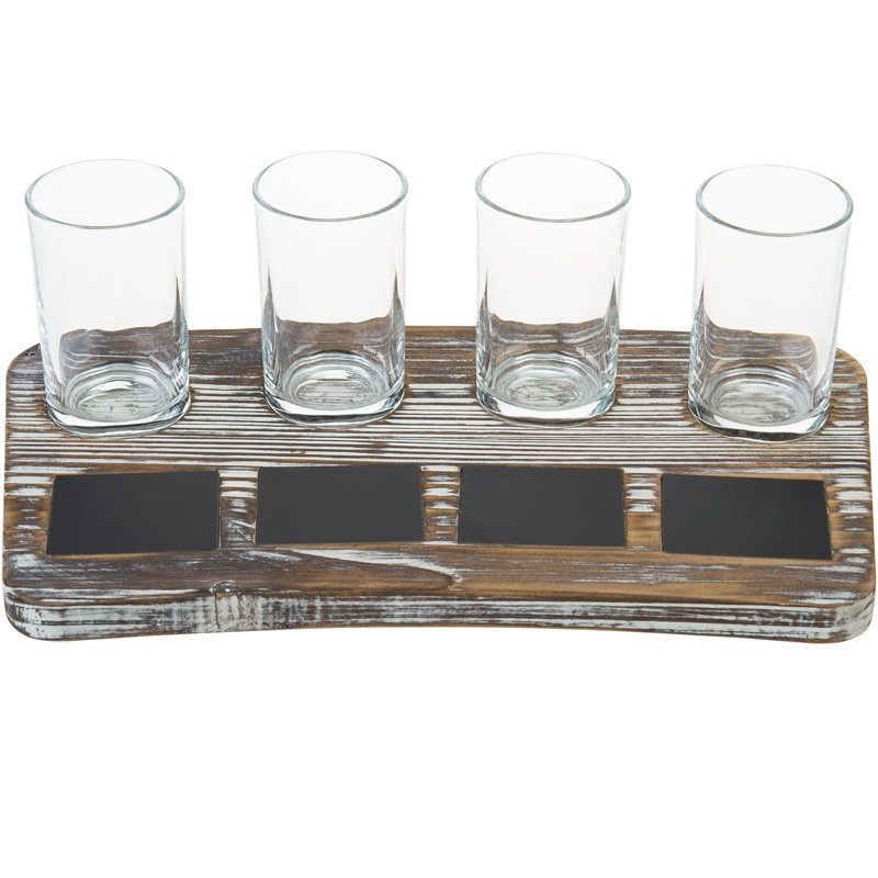 4 Piece 177ml Glass Shot Glass Set, Brown