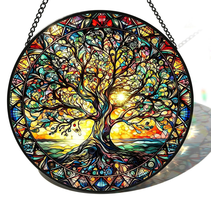 Accroche-fenêtre en vitrail Tree of Life Suncatcher