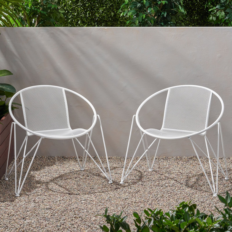 Chaise d'extérieur moderne (ensemble de 2), Blanc