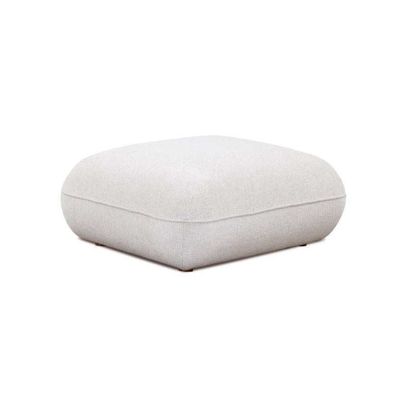 Arezza Stone White Basketweave Ottoman