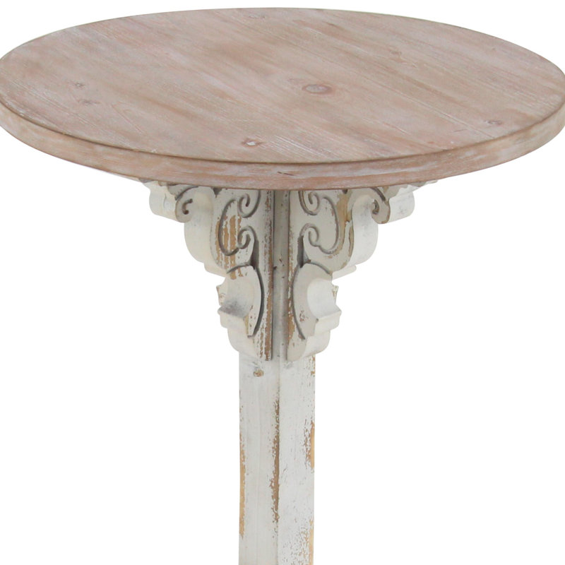 Chadwin Solid Wood Top End Table, White