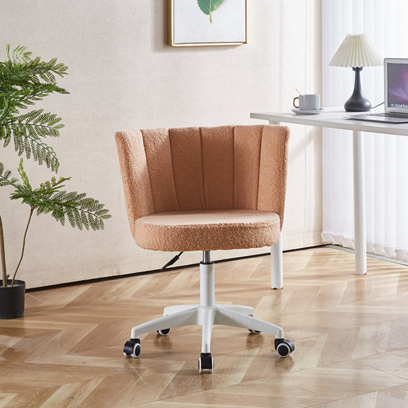 Ensemble de 1, fauteuil de bureau personnel, fauteuil de coiffeuse Fluffy, Beige
