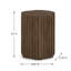 Table d'appoint hexagonale cannelée Oak Crest avec rangement, couleur Rye – Placage en chêne blanc américain-1358706123