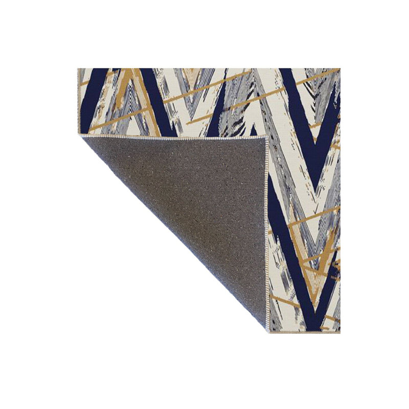 Tapis lavable à rayures croisées et à motif de losanges, Rectangle 3 pi 11 po x 5 pi 11 po