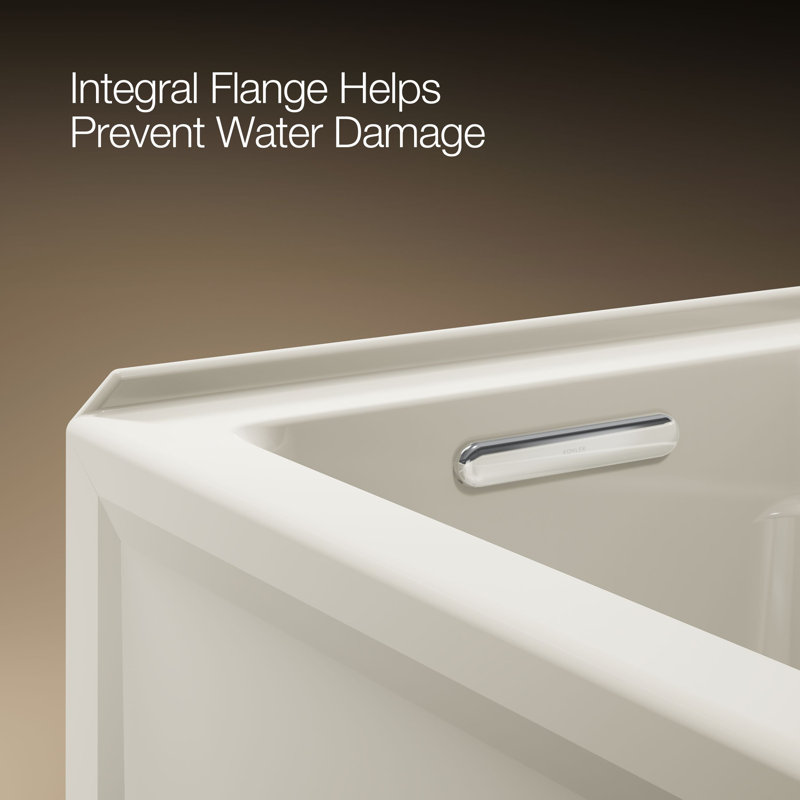 Archer 60" x 32" Alcove/Tile Soaking Bathtub, Biscuit, Left