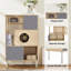 Arbre à chat moderne 2 en 1 et armoire d'appoint avec rangement, petite bibliothèque en bois avec bac à litière, armoire d'escalade pour chat avec rangement caché