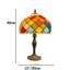 Tiffany Style Table Lamp, 49cm Height, Stained Glass Shade, Antique Bronze Base