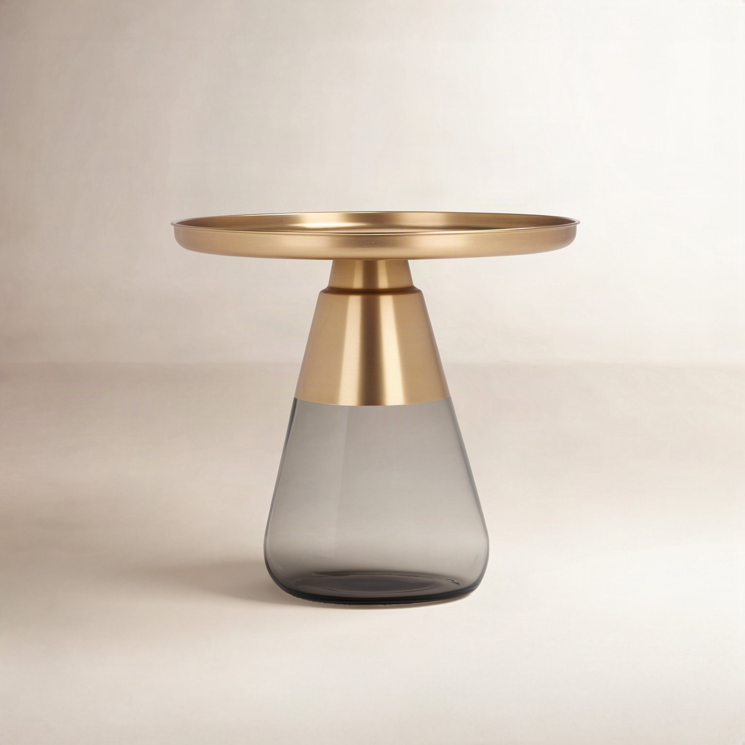 End Table, Antique Brass, Gray