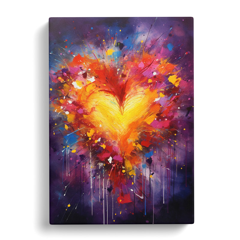 Love Heart Abstract No.3 - Wrapped Canvas, 50cm H x 35cm W x 3cm D
