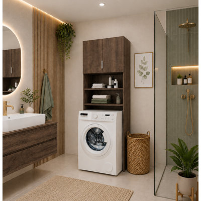 Nayyirah Solid + Manufactured Wood Laundry Room Organiser
