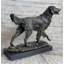 Golden Retriever, statue de bronze en bronze sur fond de marbre, art signé