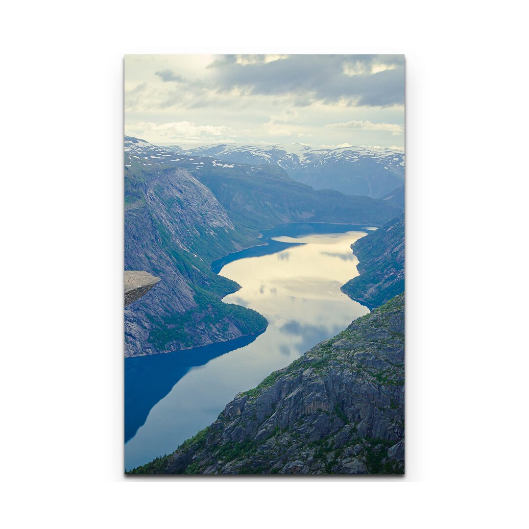 Leinwandbild Fluss durch einen Fjord