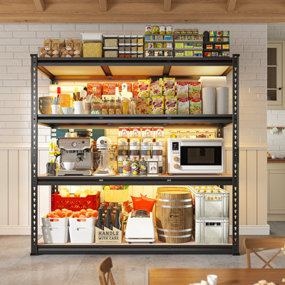 Alue 48"W Storage Shelves, Adjustable Metal Garage Shelving Unit for Garage, Basement