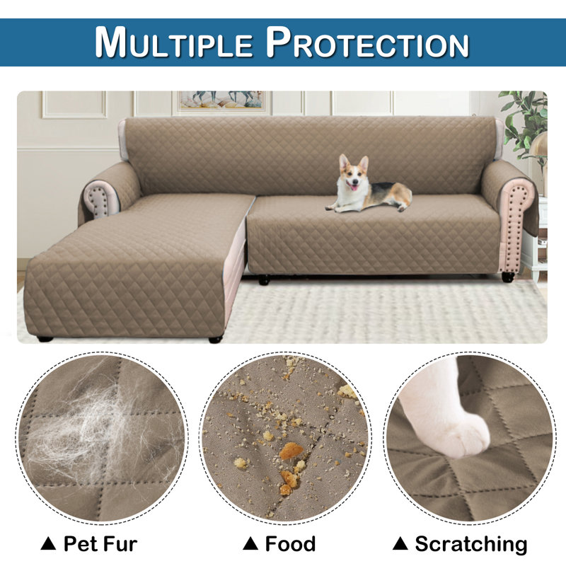 Box Cushion Sofa Slipcover, 61" H x 102" W x 65" D, Taupe