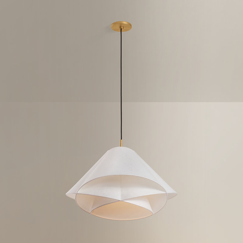 Luminaire suspendu 1 lumière Troy Lighting Edna, 15W, H 144 po x l 25,25 po x P 25,25 po