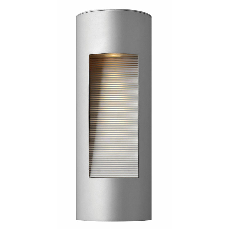 Luna LED 2-Light Outdoor Flush Mount, 24" H x 9" W x 4" D, Titanium, Halogen